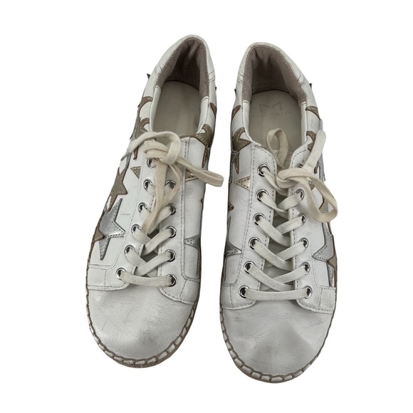 Marc Fisher White Gold Silver Star Platform Jute Sneakers Size 7 1/2 Women’s - Picture 5 of 10